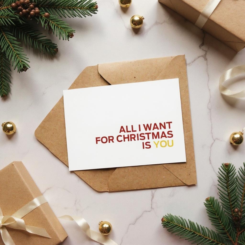 Ansichtkaart "Alles wat ik wil voor kerst ..."
